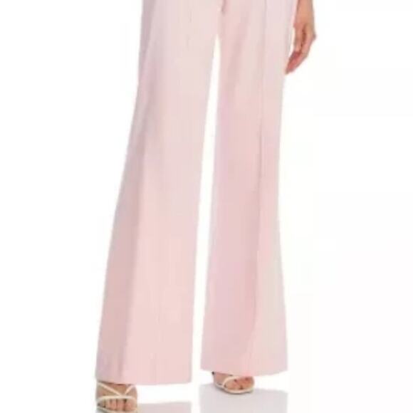 Alice and Olivia Dylan High Rise Pintuck Wide Leg Pants Petal - Picture 9 of 10